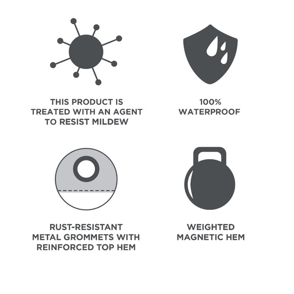 Better Homes & Gardens Waterproof Gray Fabric Shower Curtain & Liner, 70" x 72" - Picture 3 of 7